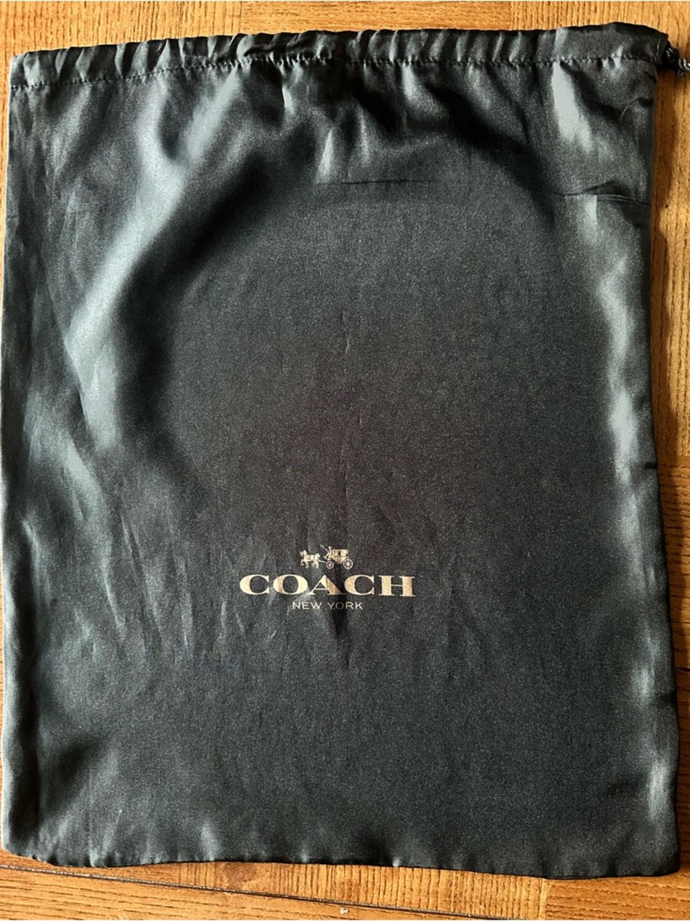 Coach Black Drawstring Logo Dust Bag